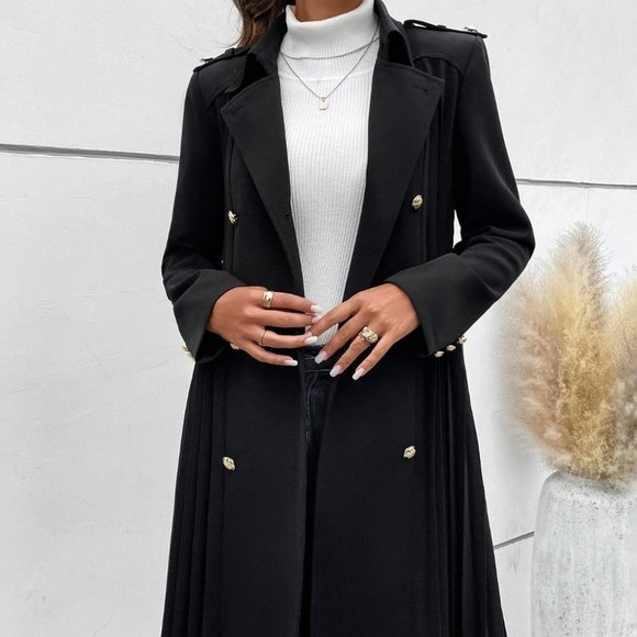Black Preppy Womens Coat - Picture 4 of 5